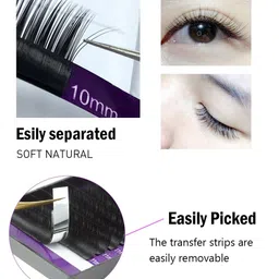 NAGARAKU Premium Classic Matte Black 16 Rows Synthetic Eyelash Extensions - Curl J image 5