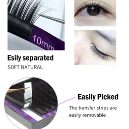 NAGARAKU Premium Classic Matte Black 16 Rows Synthetic Eyelash Extensions - Curl-C image 2