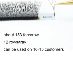 NAGARAKU W 3D Volume Premade Cluster 12 Rows Eyelash Extension - Curl D image 4