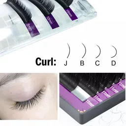 NAGARAKU Premium Classic Matte Black 16 Rows Synthetic Eyelash Extensions - Curl D image 5