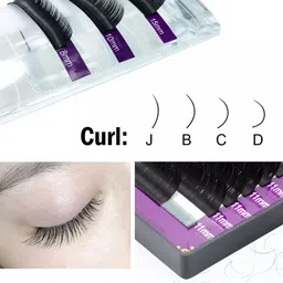 NAGARAKU Individual Premium Classic Matte Synthetic 16 Rows Eyelash Extensions - Curl J image 2