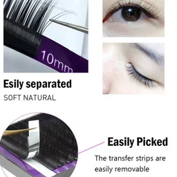 NAGARAKU Premium Classic Matte Black 16 Rows Synthetic Eyelash Extensions - Curl B image 5