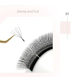 NAGARAKU Black 5D W Shape Volume Premade Cluster Fans Eyelash Extension - Curl C - 0.07/14 image 4