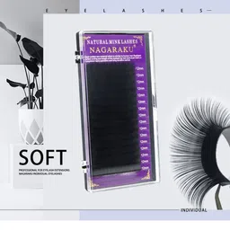 NAGARAKU Premium Classic Matte Black 16 Rows Synthetic Eyelash Extensions - Curl C image 4