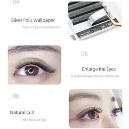 NAGARAKU Black 5D W Shape Volume Premade Cluster Fans Eyelash Extension- Curl D- 0.07/8-12 image 3