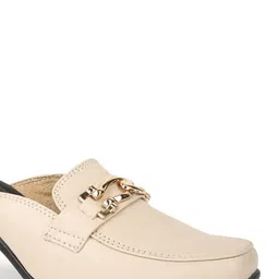 VALIOSAA Cream-Coloured Work Block Mules image 2