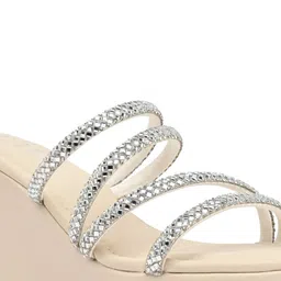 CAI Embellished Open Toe Wedge Heels image 2