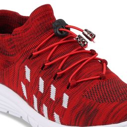 FAUSTO Men Red & White Mesh Walking Shoes image 4