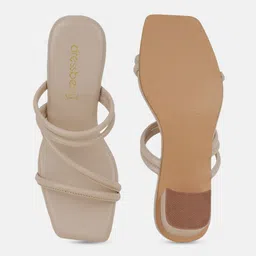 DressBerry Cream-Coloured Open Toe Block Heels image 5