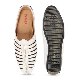 FAUSTO Men Lightweight Comfort Insole Basics Mojaris With Laser Cuts image 5