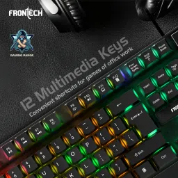 Frontech KB-0040 Wired Gaming Combo Keyboard and Optical Mouse| RGB Backlight | 104 Keys Combo Set image 3