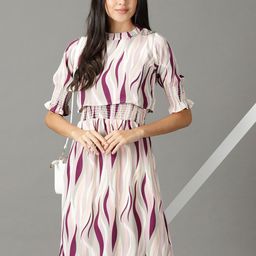 SHOWOFF Chiffon A-Line Midi Dress-image-0