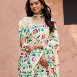 KALINI Woven Design Pure Cotton Jamdani Saree-picture-21