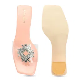 Retro Walk Embellished Open Toe Block Heels image 2