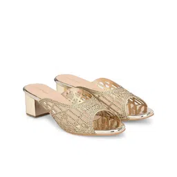 CLOG LONDON Embellished Open Toe Block Heels image 5