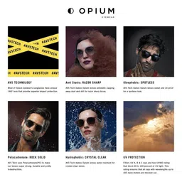 OPIUM Men Brown Lens & Green Rectangle Frame Sunglasses with Polarised LensOP-1913-C04 image 3