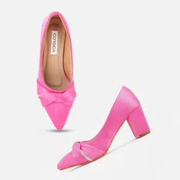 CORSICA Pointed Toe Twisted Embellished Party Block Pumps image 2