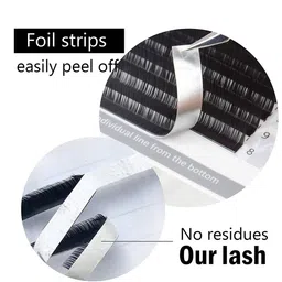 NAGARAKU Premium Classic Matte Black 16 Rows Synthetic Eyelash Extensions - Curl D image 4