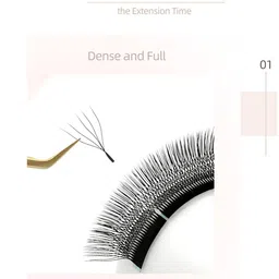 NAGARAKU Black 5D W Shape Volume Premade Cluster Fans Eyelash Extension - Curl D - 0.07/10 image 2
