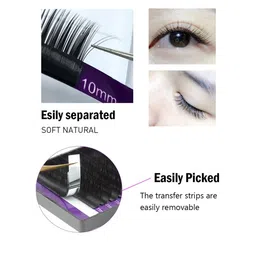 NAGARAKU Premium Classic Matte Black 16 Rows Synthetic Eyelash Extensions - Curl B image 3