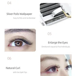 NAGARAKU Black 5D W Shape Volume Premade Cluster Fans Eyelash Extension - Curl C image 3