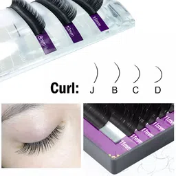 NAGARAKU Individual Premium Classic Matte Synthetic 16 Rows Eyelash Extensions - Curl J image 5