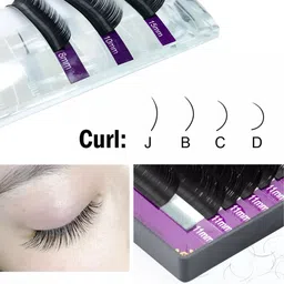 NAGARAKU Premium Classic Matte Black 16 Rows Synthetic Eyelash Extensions - Curl-D image 5