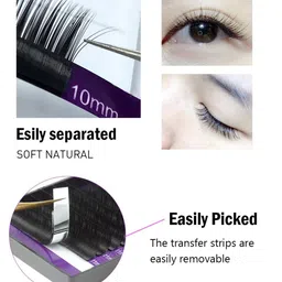 NAGARAKU Premium Classic Matte Black 16 Rows Synthetic Eyelash Extensions - Curl C image 3