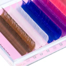 NAGARAKU 8 Colors Rainbow False Eyelash Extensions - Curl C 14/0.12 image 3