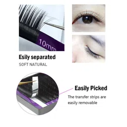 NAGARAKU Premium Classic Matte Black 16 Rows Synthetic Eyelash Extensions - Curl B image 3