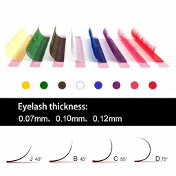 NAGARAKU Individual Colored  Individual Lashes Extensions - Curl C image 4