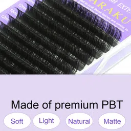 NAGARAKU Premium Classic Matte Black 16 Rows Synthetic Eyelash Extensions - Curl B image 4