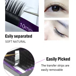 NAGARAKU Individual Premium Classic Matte Synthetic 16 Rows Eyelash Extensions - Curl B image 2