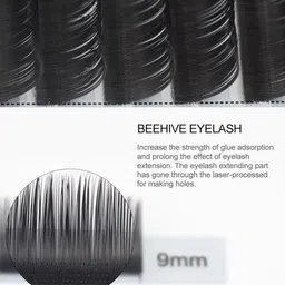 NAGARAKU 16 Rows Laser Beehive Longer Lasting Eyelash Extension - Curl D image 2