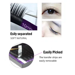 NAGARAKU Premium Classic Matte Black 16 Rows Synthetic Eyelash Extensions - Curl D image 5