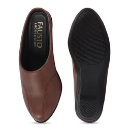 FAUSTO Round Toe Wedge Heeled Mules image 2