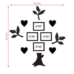 RANDOM Set of 4 With 8 Plaques Brown Heart Tree Collage Photo Frames image 5