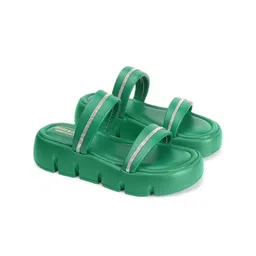 madam glorious Textured Open Toe Flatform Heels image 2