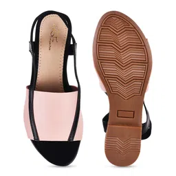 Try Me Colourblocked Backstrap Open Toe Flats image 3