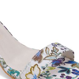 Misto Floral Printed Open Toe Stiletto Heels With Ankle Loop image 3
