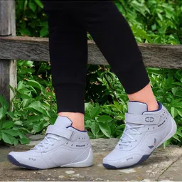 BERSACHE Men Grey Mesh Running Shoes image 3