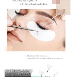 NAGARAKU Black 5D W Shape Volume Premade Cluster Fans Eyelash Extension - Curl D - 0.07/10 image 5
