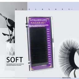 NAGARAKU Premium Classic Matte Black 16 Rows Synthetic Eyelash Extensions - Curl C image 4