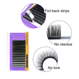 NAGARAKU Individual Premium Classic Matte Synthetic 16 Rows Eyelash Extensions - Curl D image 3