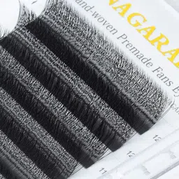 NAGARAKU W 3D Bloom Volume Premade Cluster 12 Rows Eyelash Extension - Curl D - 0.07/13 image 2