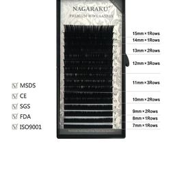 NAGARAKU Premium Classic 16 Rows Tray 7-15mm False Eyelash Extensions - Curl-N 0.12 image 4