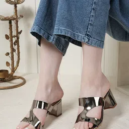 HEELSNFEELS Open Toe Block Heels-56