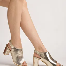Shoetopia Textured Block Mules With Backstrap-2