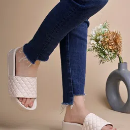 Shoetopia Textured Open Toe Comfort Heels-37
