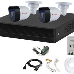 CANRON 4 Channel Power supply,Wire Bundle,Bnc & Dc,Cp Plus 4 Channal HD DVR 1080p 1Pcs,Plug-n-Play HD Outdoor Camera 2.4 MP 2Pcs,combo set Security Camera-image-82